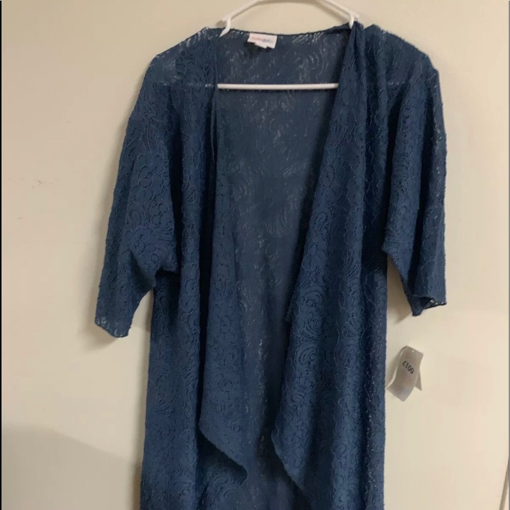 LuLaRoe Shirley  Lace Solid Blue -  Small NWT